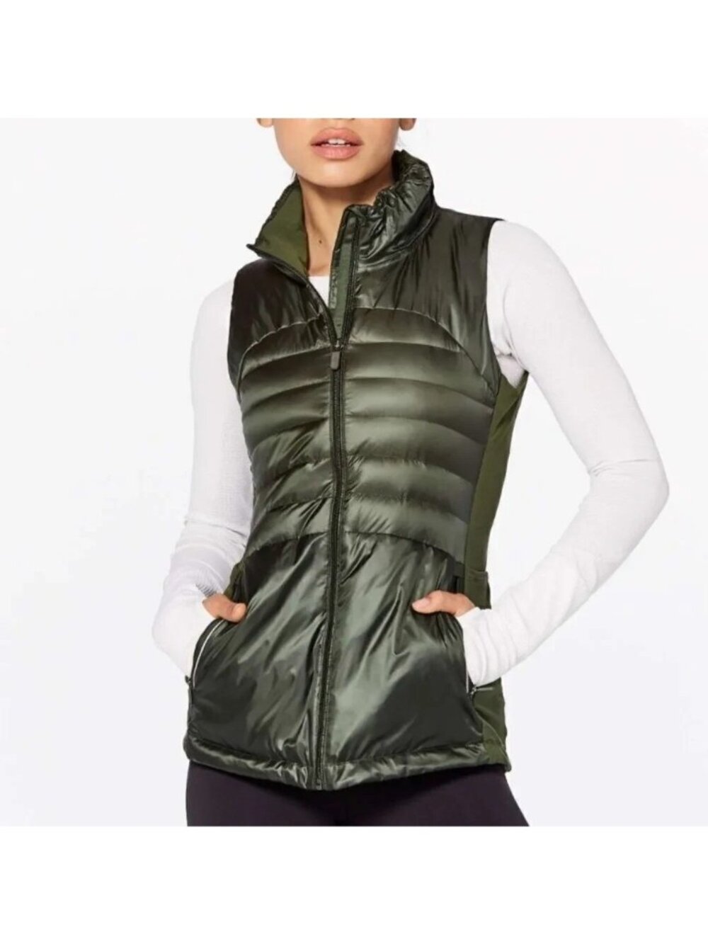 Lululemon Size 8 Down For A Run Vest II Gator Green